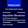 Logo Ökostrom TUV Nord 2025